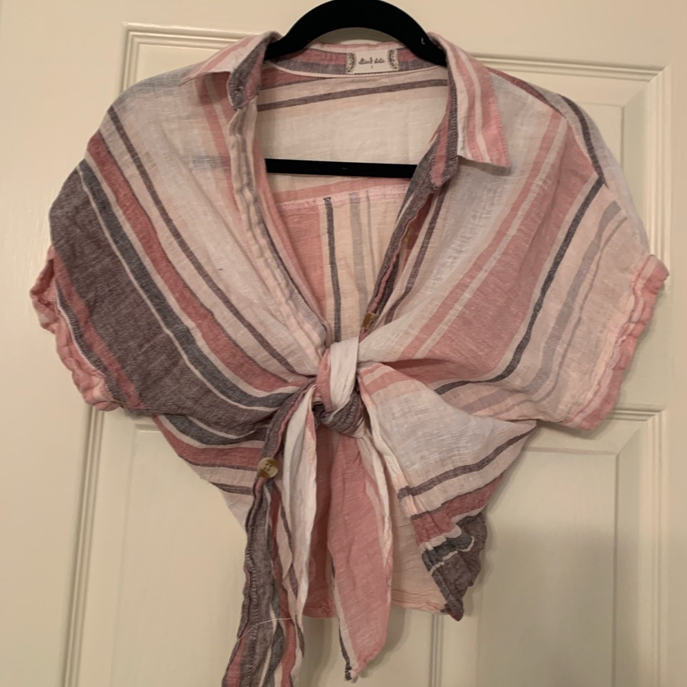 Altar’d State Striped Tie Crop Top